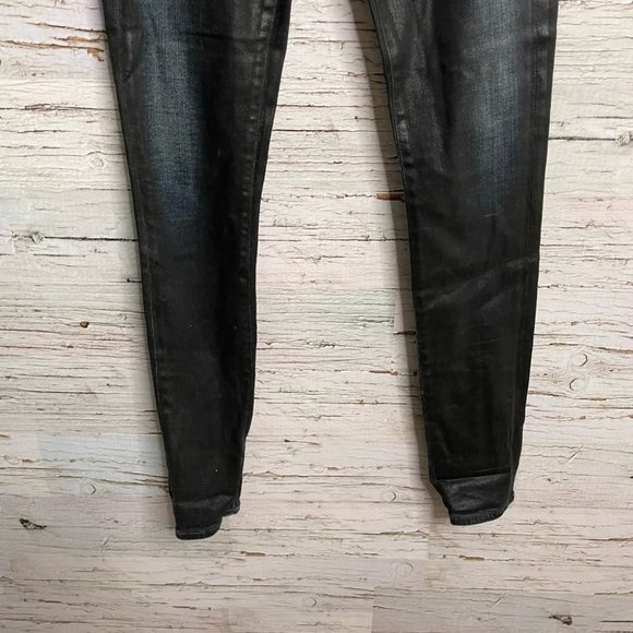 Citizens of Humanity Rocket Slick High Rise Jeans Coated Black Skinny Size 29 - Picture 2 of 11